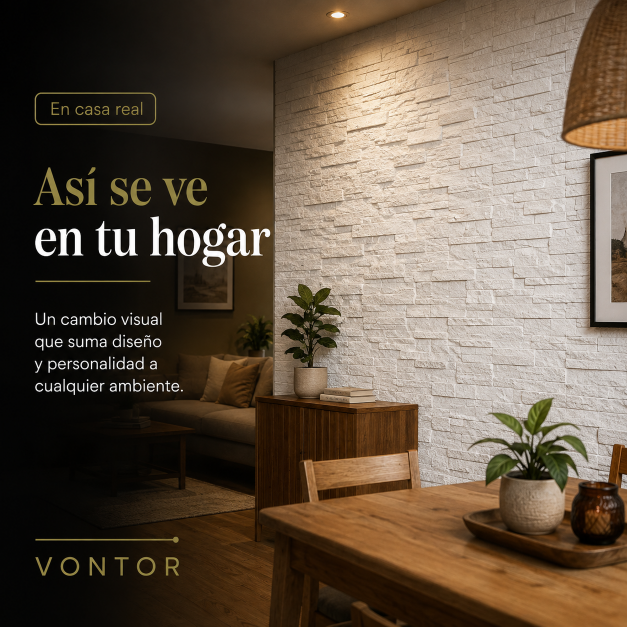 Placa Antihumedad 3D Bariloche 27x50x2 cm | VONTOR