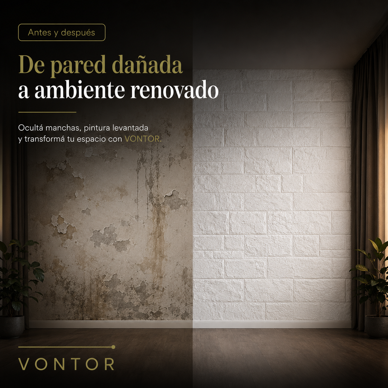 Placa Antihumedad 3D Mar del Plata 25x49x2 cm | VONTOR