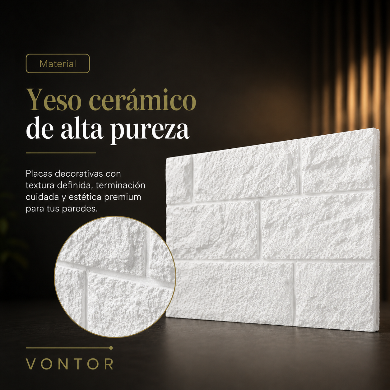 Placa Antihumedad 3D Mar del Plata 25x49x2 cm | VONTOR