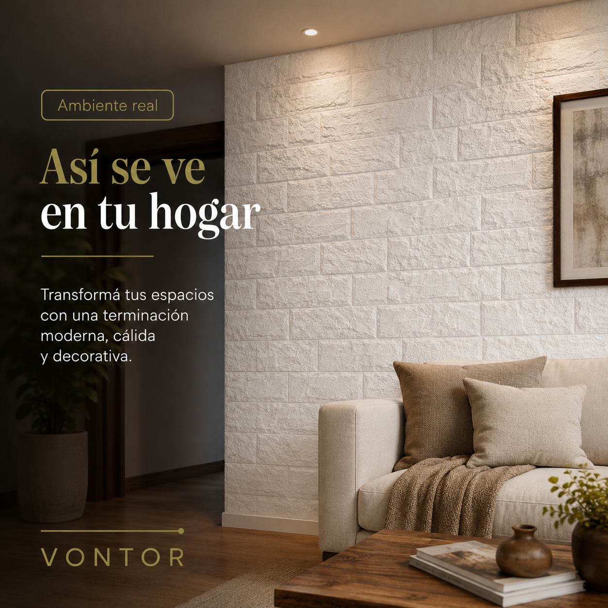 Placa Antihumedad 3D Mar del Plata 25x49x2 cm | VONTOR