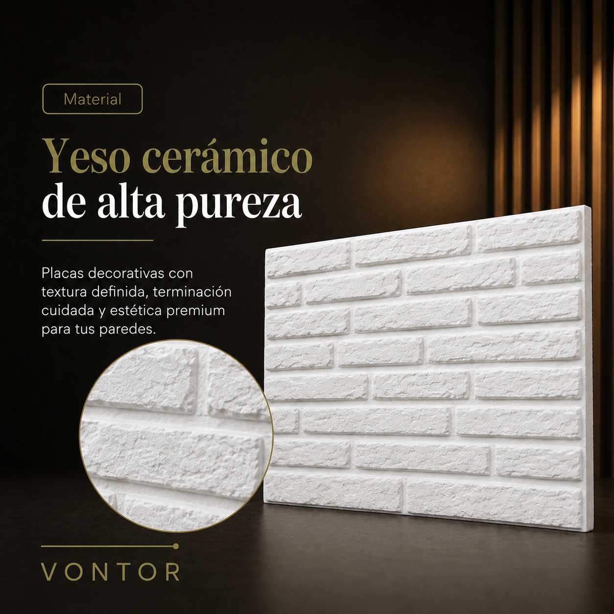 Placa Antihumedad 3D Ladrillo 40x40x2 cm | VONTOR