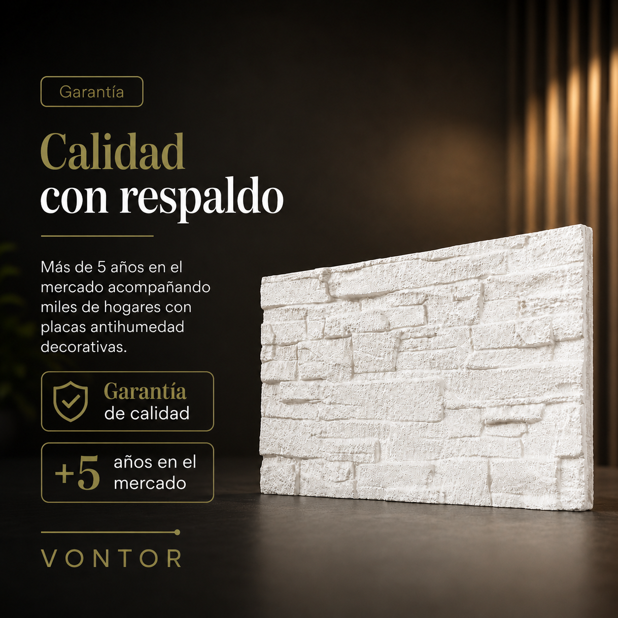 Placa Antihumedad 3D Bariloche 27x50x2 cm | VONTOR